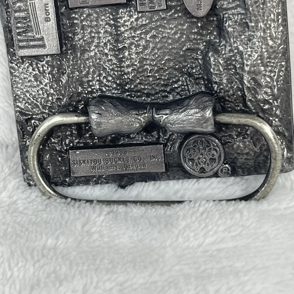 Vintage Harley Davidson Metal Belt Buckle 1989 Eagle Wing V-Twin Engine Rare